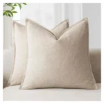 Foindtower Pack of 2, Decorative Linen Soild Throw Pillow Covers